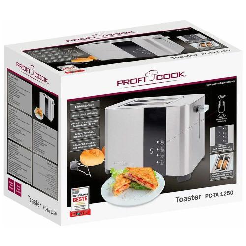 Тостер на 2 ломтика Profi Cook PC-TA 1250 стальной