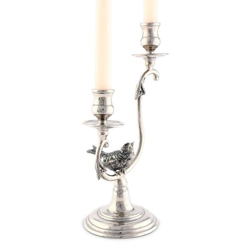 Подсвечник 30 см Vagabond House Song Bird оловянный