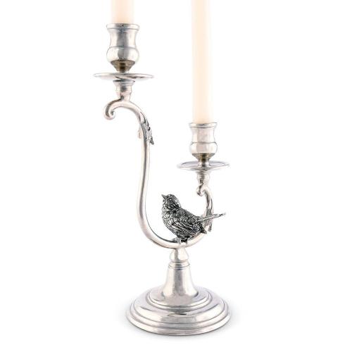 Подсвечник 30 см Vagabond House Song Bird оловянный