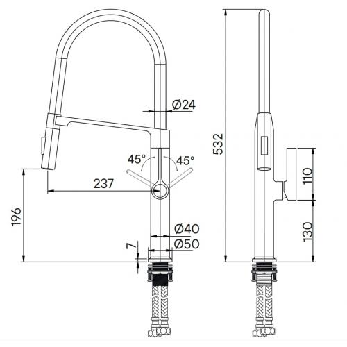 Смеситель для кухни Paulmark Barrel Ba214029-BS брашированная сталь