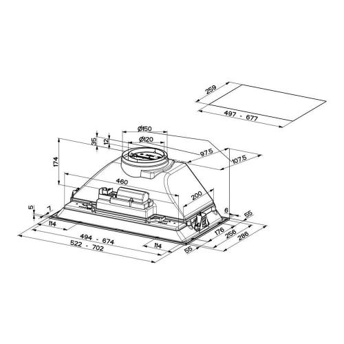 Встраиваемая вытяжка 70 см Faber Standard Inka Smart HC X A70 стальная