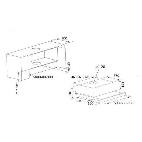 Вытяжка встраиваемая в шкаф 60 см kuppersberg slimlux ii 60 bg