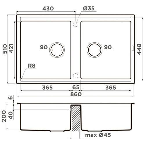 Кухонная мойка 86 см Omoikiri Kitagawa 86-2-WG wind green