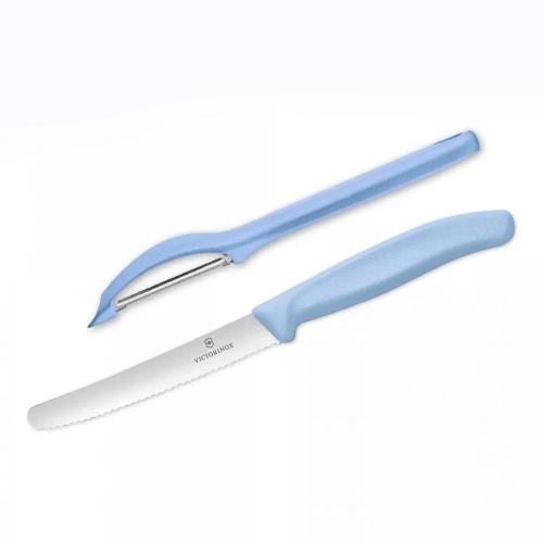 Набор овощных ножей Victorinox Swiss Classic 2 пр голубой
