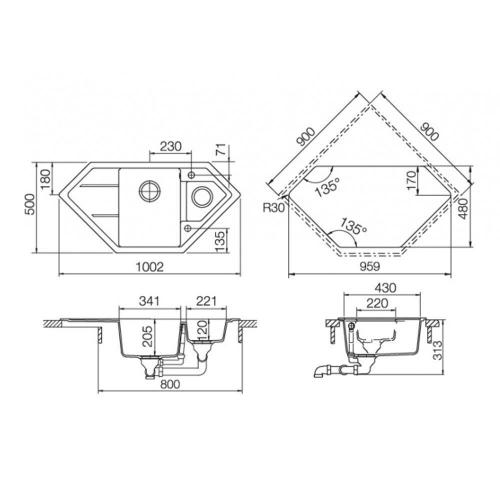 Кухонная мойка 100,2 см Schock Cristalite Genius 90С эверест - 2 фото