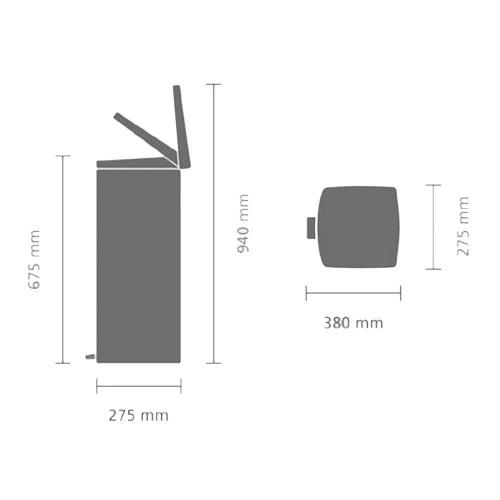 Мусорный бак с педалью 25 л Brabantia стальной