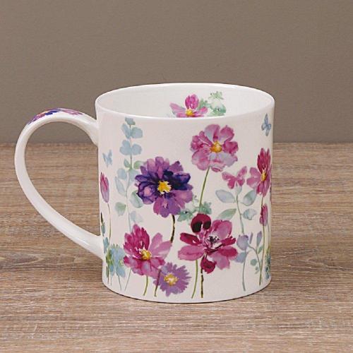 Кружка 350 мл Dunoon Orkney Floral Shimmer розовая