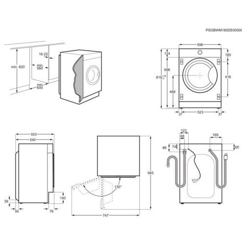 Стиральная машина 59,6 см на 8 кг Electrolux EW7W368SI белая