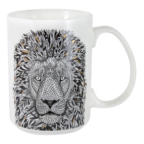 Кружка Лев 500 мл Home&Style Wild белая