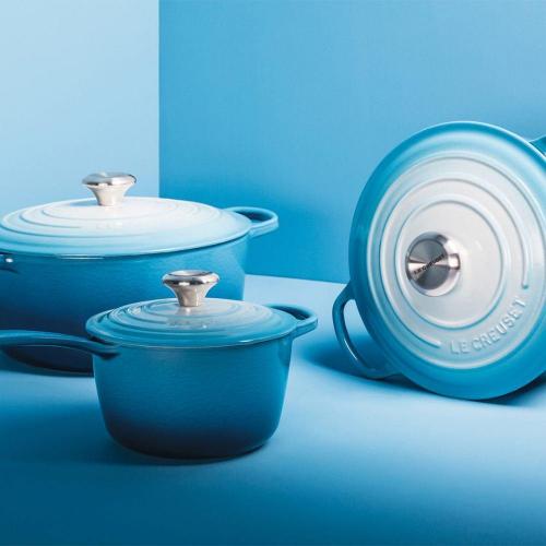 Кастрюля чугунная 24 см 4,2 л Le Creuset Signature голубая