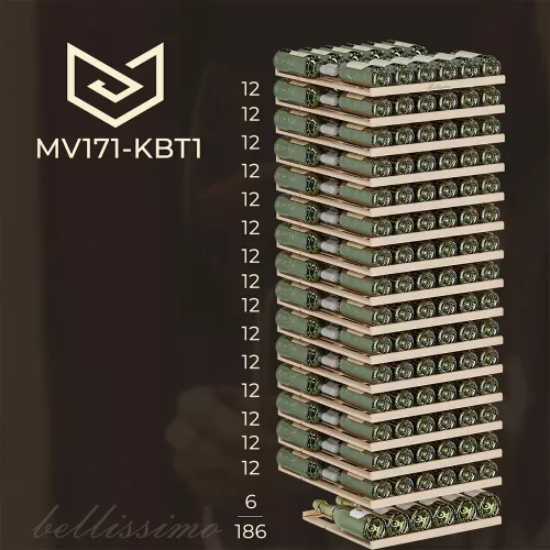 Винный шкаф Meyvel на 186 бутылок Meyvel MV171-KBT1 черный