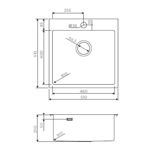 Кухонная мойка 51 см Omoikiri New Day Akisame 51-GB графит - 2 фото