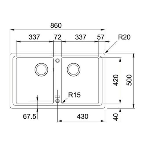 Кухонная мойка 86 см Franke Basis BFG 620 бежевый - 2 фото