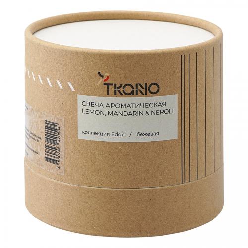 Свеча ароматическая Lemon, Mandarin & Neroli 7,5 см Tkano Edge бежевая