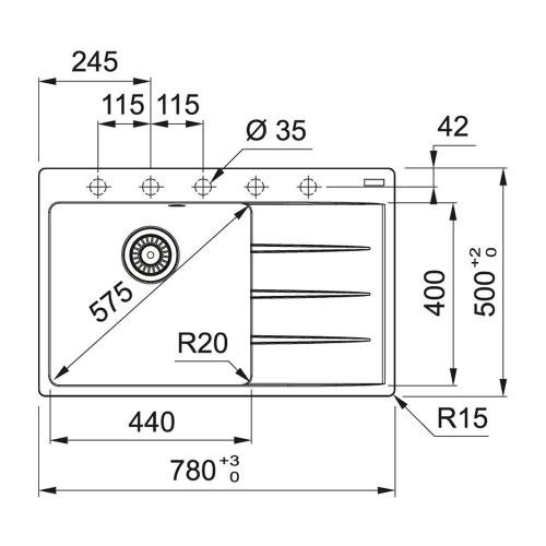 Кухонная мойка 78 см Franke Centro CNG 611/211-78 TL белый - 2 фото