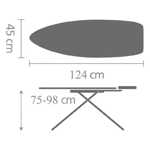 Гладильная доска 124х45 см Brabantia черная