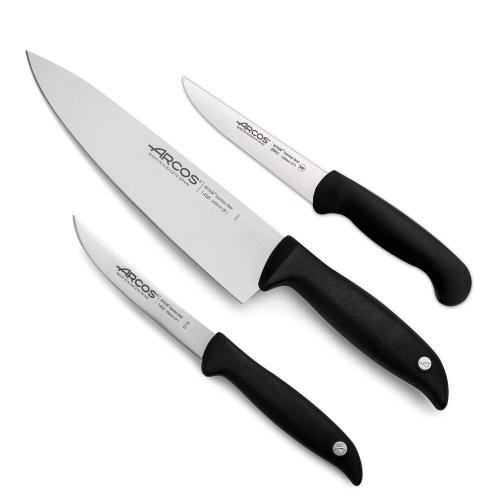 Набор ножей Arcos Menorca 3 пр черный