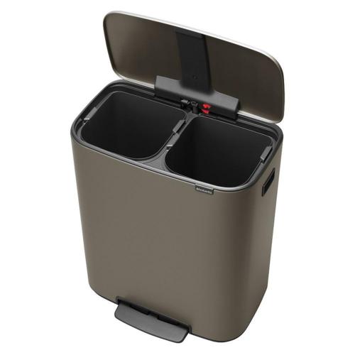 Мусорный бак с педалью 30+30 л Brabantia Bo Pedal Bin платиновый