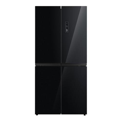 Холодильник 83х178 см Korting KNFM 81787 GN черное стекло