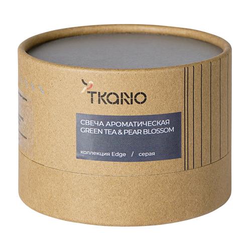 Свеча ароматическая Green tea & Pear blossom 8 см Tkano Edge серая