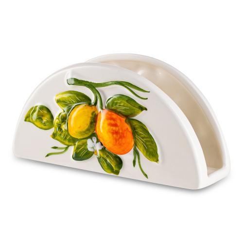 Салфетница 15х5 см Edelweiss Лимоны и апельсины белая
