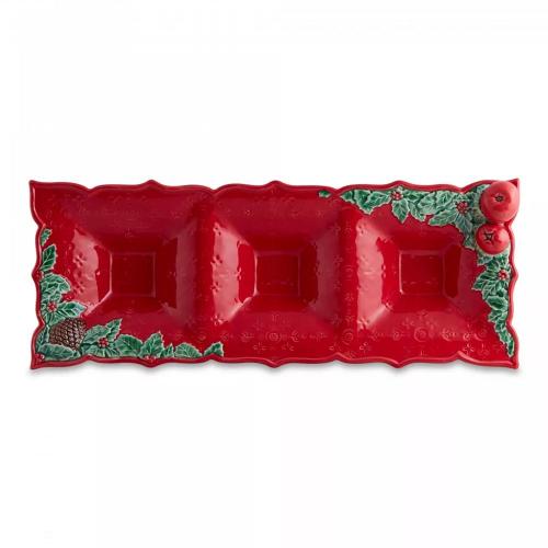 Менажница 40,5х15,5х6,5 см Bordallo Pinheiro Christmas Garland красная