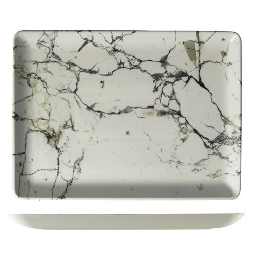 Сервировочное блюдо фарфоровое 23х17х2,2 см Kytahya Marble белое