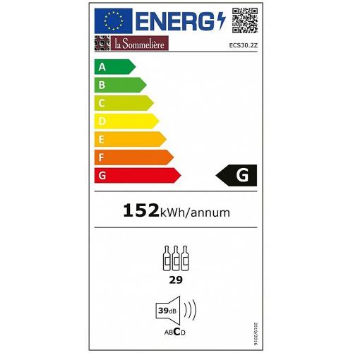 Винный шкаф на 29 бутылок La Sommeliere Service ECS30.2Z черный