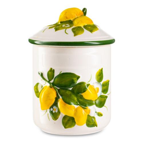 Банка для печенья 10х17 см Edelweiss Лимоны и цветы белая