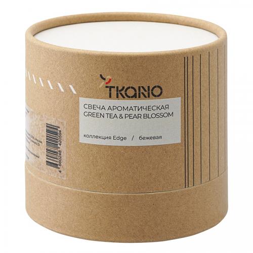 Свеча ароматическая Green tea & Pear blossom 7,5 см Tkano Edge бежевая