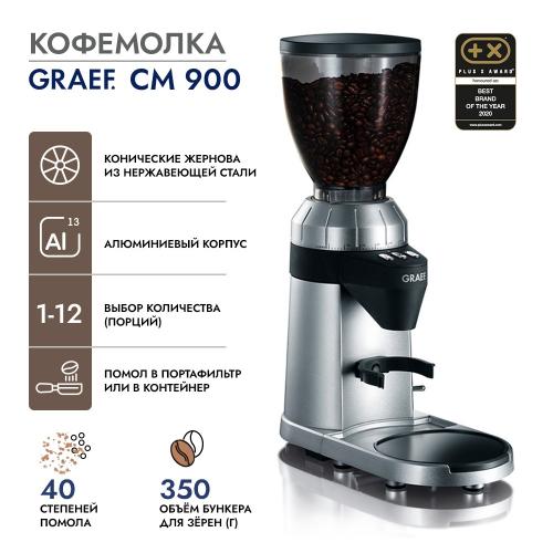 Кофемолка 350 гр Graef CM 900 стальная