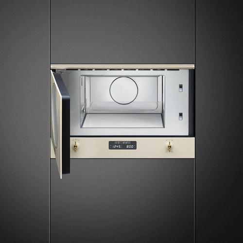 Встраиваемая микроволновая печь 60х38 см Smeg Coloniale MP822PO кремовая