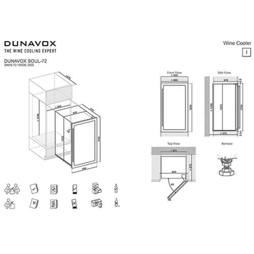 Встраиваемый винный шкаф на 72 бутылки Dunavox Soul DAVS-72.185DSS стальной