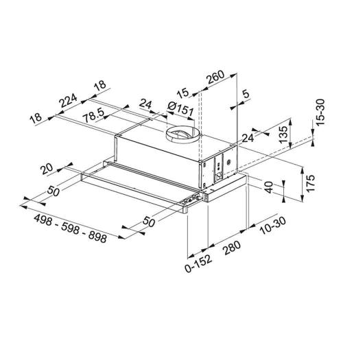 Встраиваемая вытяжка 50 см Franke Flexa FTC 532L GR/XS