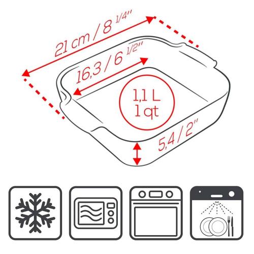 Форма для запекания  21х24х5,4 см 1,1 л Peugeot бежевая