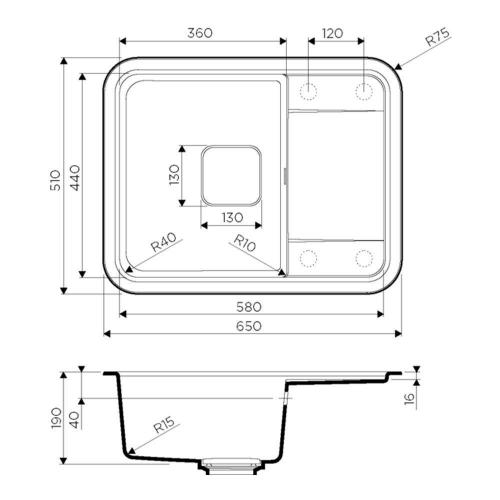 Кухонная мойка 65 см Omoikiri Solidity Tasogare 65-SA бежевая - 3 фото