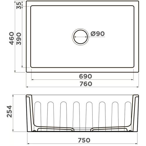 Кухонная мойка 76 см Omoikiri Mikura 76-Lemon белая - 2 фото