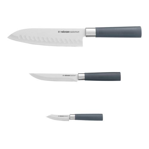 Набор кухонных ножей Nadoba Haruto 3 пр серый