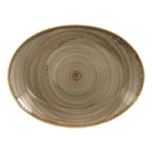 Овальная тарелка RAK Porcelain Twirl Alga 36*27 см