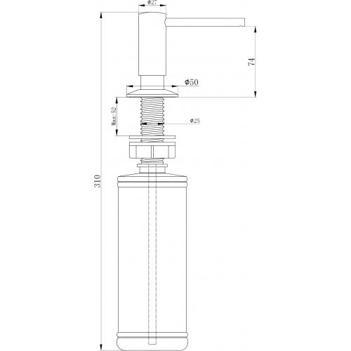 Дозатор 350 мл Paulmark Decus D004-BC брашированная медь