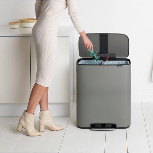 Мусорный бак с педалью 30+30 л Brabantia Bo Pedal Bin минерально-серый