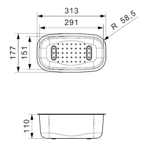 Коландер R3016/11 31,3х17,7 см Reginox