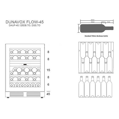 Встраиваемый винный шкаф на 45 бутылок Dunavox Flow DAUF-45.125DB.TO черный