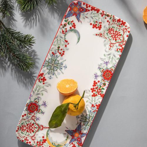 Сервировочное блюдо 38х17 см Mix&Match Home Happy Star белое