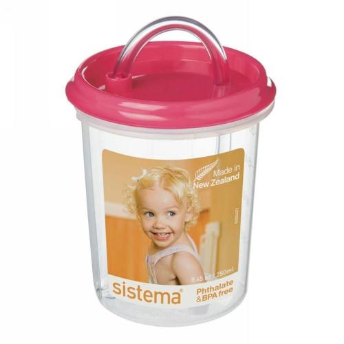 Детская чашка с трубочкой 250 мл Sistema Hydrate розовая