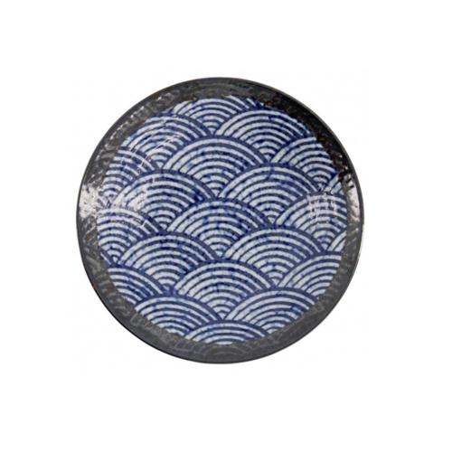 Тарелка суповая 20,2 см 400 мл Tokyo Design Aisai Seigaiha сине-белая