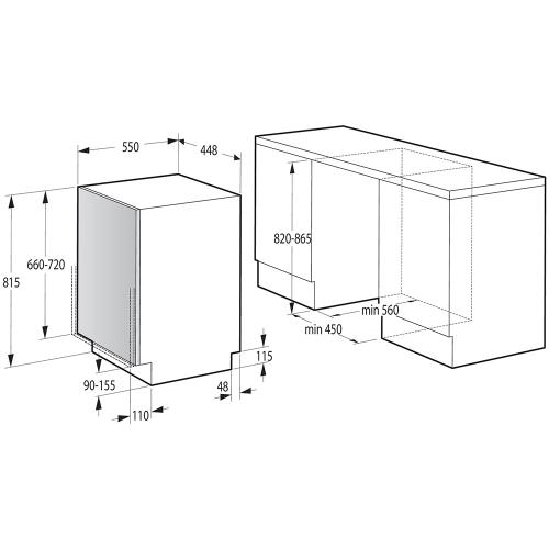 Встраиваемая посудомоечная машина 44,8 см Gorenje Superior GV572D10 белая