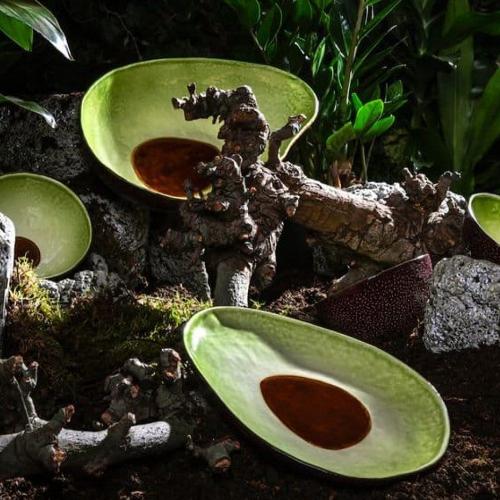 Тарелка десертная 25,2х21,3х3,4 см Bordallo Pinheiro Tropical Fruits зеленая