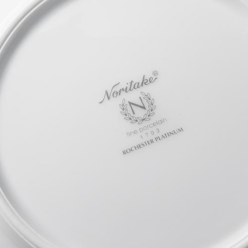 Тарелка суповая 19 см Noritake Rochester Platinum белая