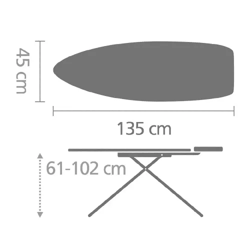 Гладильная доска 135х45 см Brabantia черная